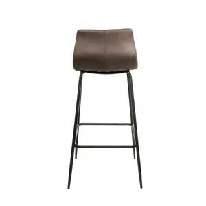 Birsen Upholstered Counter Stool with Metal Frame (Set of 2) Grey