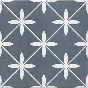 Patterned Wickford Grey 330mm x 330mm Porcelain Wall & Floor Tiles (Pack of 13 w/ Coverage of 1.42m2)