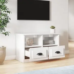 Berkfield TV Cabinet High Gloss White 80x35x50 cm Engineered Wood