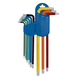 Draper Expert TX-STAR Metric Extra-long Arm Key Set, Colour Coded (9 Piece) 04926