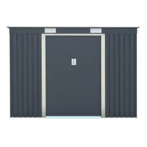 Rowlinson Trentvale 8x4 ft Pent Dark grey Metal 2 door Shed