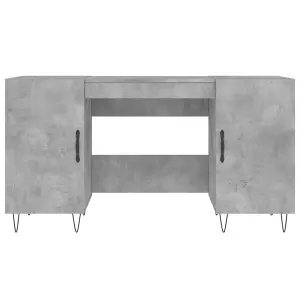 Berkfield Desk Concrete Grey 140x50x75 cm Engineered Wood