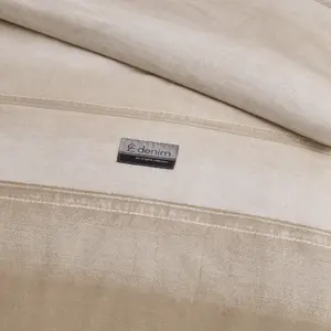 Catherine Lansfield Denim Single Duvet Cover Set with Pillowcase Natural