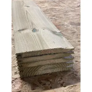 PACK OF 10 - Deluxe 12mm Pressure Treated Tongue Groove Timber Boards - 3.6m Length - (121mm Width x 12mm Depth / Thickness)