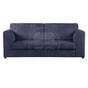 Luxor Jumbo Cord 3 + 2 Fabric Sofa Suite - Fullback Navy Blue