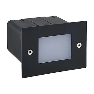 Luminosa Seina Integrated LED Outdoor Recessed Wall Light Textured Black, Frosted IP44