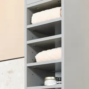 Munford Freestanding Linen Cabinet Grey