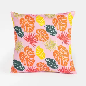 OHS Tropical Water Resistant Filled Cushion Covers, Pink - 45 x 45cm - 2 Pack