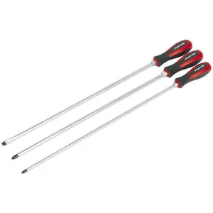 3 Pack Extra Long Hammer Through Screwdriver Set - 450mm for Heavy-Duty Use