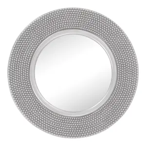 nielsen Abraham Round Textured Decorative Silver Mirror, 80 cm