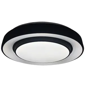 Milagro Naomi Stylish 38CM Black LED 24W(122W) Ceiling Lamp With Included Remote To Achieve Perfect Brightness And Temperature