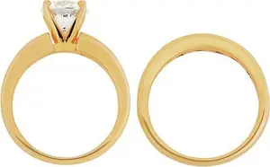 Revere 9Ct Gold Plated Cubic Zirconia Bridal Ring Set - H