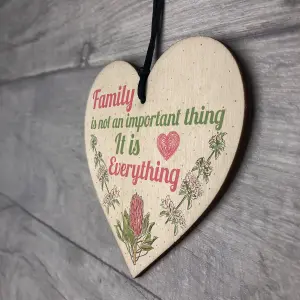 Red Ocean Family It Is Everthing Wooden Hanging Heart Family Sister Nan MuM Plaque Love Gift House Sign