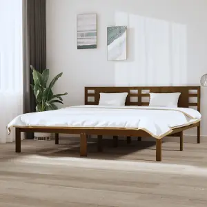 Berkfield Bed Frame Honey Brown Solid Wood Pine 200x200 cm