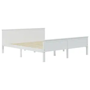 Berkfield Bed Frame White Solid Wood Pine 200x200 cm