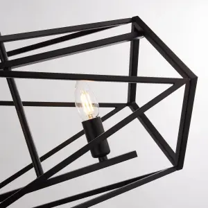 Lighting Collection Columbus Matt Black 5Lt Pendant