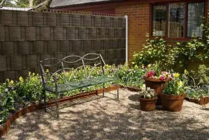 Primrose Sand Rattan Weave Balcony Screening Artificial Garden Privacy Fencing W100cm x H200cm