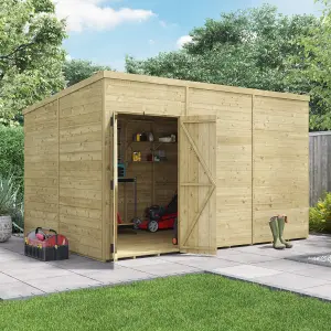 BillyOh Switch Tongue and Groove Pent Wooden Shed - 12x8 Windowless - 15mm Thickness