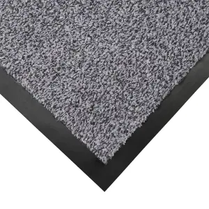 JVL Admiral Machine Washable Micorfibre Barrier Doormat 50x80cm Grey