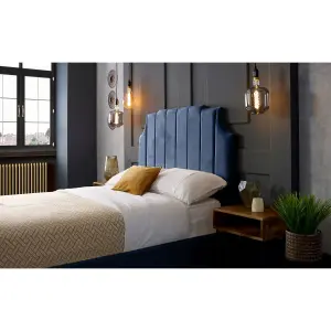 Nelson Plush Velvet Blue Bed Frame