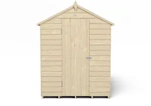 Forest Garden Overlap 7x5 ft Apex Wooden Pressure treated Shed with floor (Base included) - Assembly service included