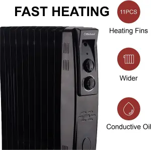 Belaco Oil filled radiator heater - black