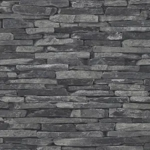 Galerie Silver Grey Rocky Retreat Motif Wallpaper