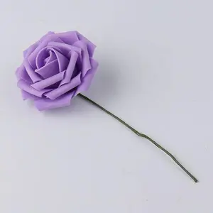 25pcs Artificial Flowers Foam Rose Fake Flower With Stem Wedding Party Bouquet