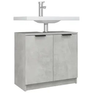 Berkfield Bathroom Cabinet Concrete Grey 64.5x33.5x59 cm Engineered Wood