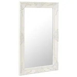 Berkfield Wall Mirror Baroque Style 50x80 cm White