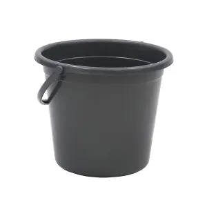 JVL 10 Litre Round  Recycled Plastic Bucket, Grey