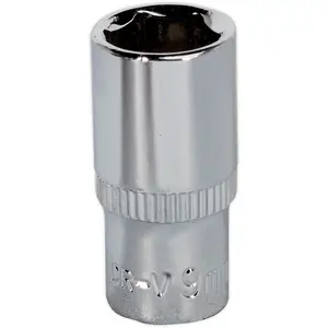 Premium 9mm Forged Steel Drive Socket with Polished Chrome Finish