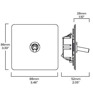 MAXWELL 1G Smooth Toggle Switch - Brass