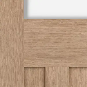 Geom Glazed Oak veneer Internal Door, (H)1981mm (W)762mm (T)35mm