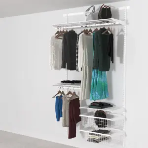 Open Wardrobe System with 2x Baskets 124cm (W)