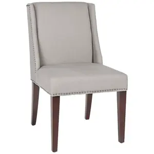 Philllip Solid Birch Upholstered Dining Chair (Set of 2) Taupe