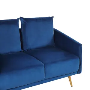 2 Seater Velvet Sofa Navy Blue MAURA