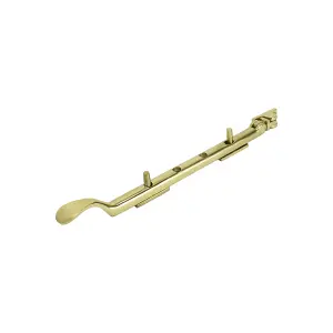 Dart Classic Victorian Spoon End Window Casement Stay - Polished Brass (10 Inch)