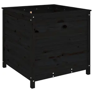 Berkfield Garden Planter Black 82.5x82.5x78 cm Solid Wood Pine