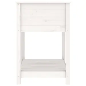 Berkfield Planter with Shelf White 82.5x54x81 cm Solid Wood Pine