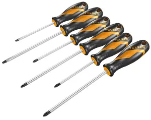 Tolsen Tools Screwdriver Set 6 Pc(5.5x100,6.5x150,PH1x100, PH2x150,PZ1x100,PZ2x150)