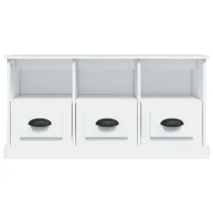 Berkfield TV Cabinet White 100x35x50 cm Engineered Wood