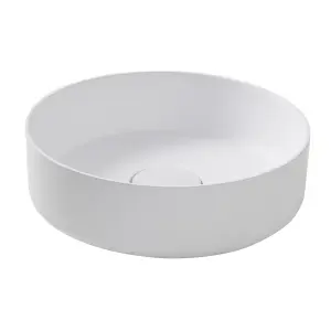 GoodHome Apanas Matt White Round Counter top Basin (W)38cm