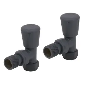 Right Radiators Anthracite Angled Lockshield Valve Towel Rail Radiator Valves Central Heating Taps