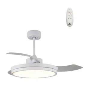 Luminosa Areca 3 Blade DC LED Ceiling fan 48W CCT White