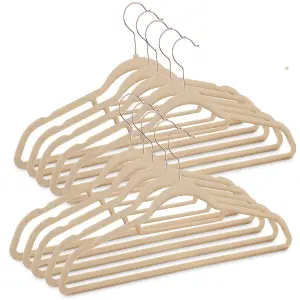 LIVIVO 50 Clothing Hangers - Heavy Duty & Strong Velvet Non-Slip Hook, Space Saving Storage Organiser for Wardrobe & Clothes Rail