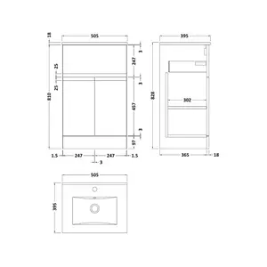 Urban 505mm Free-standing Single Vanity Unit Satin Blue