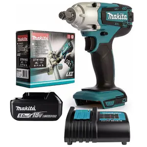 Makita DTW190Z 18v Cordless LXT 1/2" Impact Wrench Scaffolding Tool +5Ah Battery