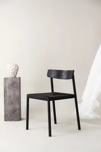 Malmön Black Rattan Dining Chair , Black