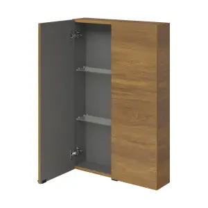 GoodHome Imandra Walnut effect Double Wall cabinet (W)600mm (H)900mm